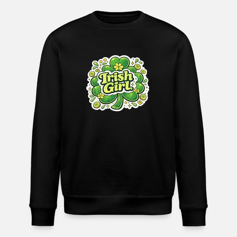 Design d’autocollants de trèfle irlandaise - Sweat bio ROLLER Stanley/Stella Unisexe - noir