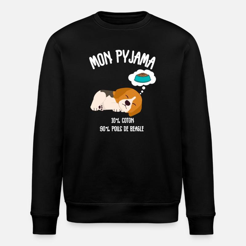 Pyjama Chien Beagle Humour - Sweat bio ROLLER Stanley/Stella Unisexe - noir