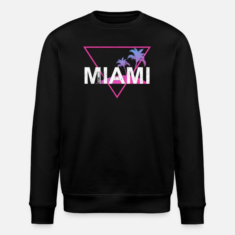 Miami Neon Palm Trees Rétro - Sweat bio ROLLER Stanley/Stella Unisexe - noir