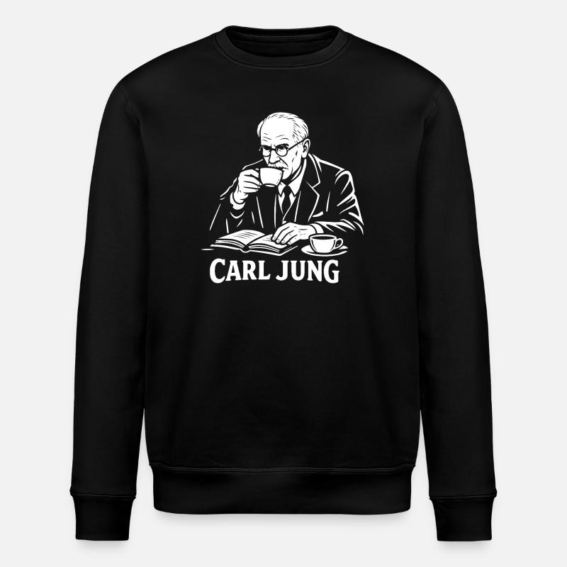 Carl Jung Coffee Study Tee - Stanley/Stella ROLLER Unisex Organic Sweatshirt - black