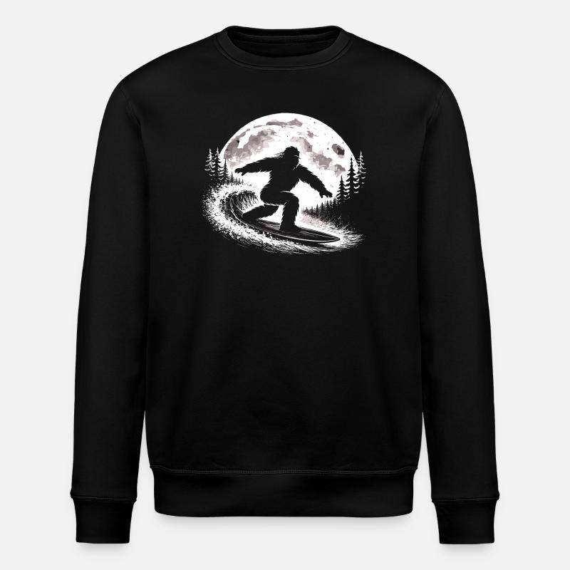 Bigfoot Surfer - Stanley/Stella Unisex Bio-Sweatshirt ROLLER - Schwarz