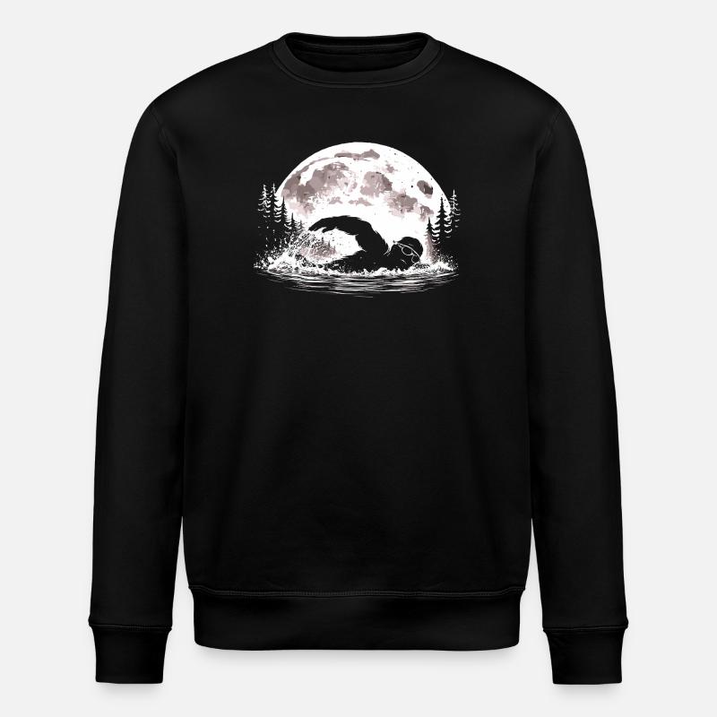 Bigfoot Schwimmer - Stanley/Stella Unisex Bio-Sweatshirt ROLLER - Schwarz