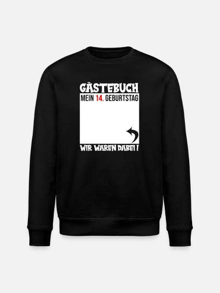 Guestbook 14th Birthday - Stanley/Stella ROLLER Unisex Organic Sweatshirt - black