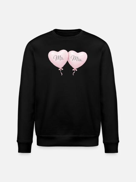 Herr og fru hjerteballongparmotiv - Stanley/Stella ROLLER økologisk unisex-sweatshirt - svart