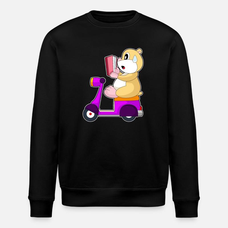 Hamster Scooter - Stanley/Stella ROLLER Unisex Organic Sweatshirt - black