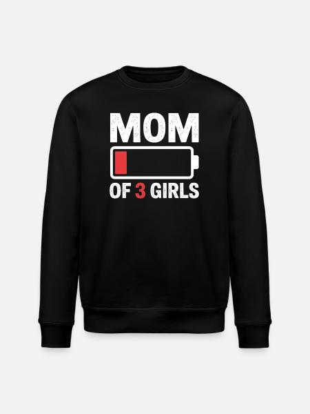 Maman de 3 filles Battery Duration - Sweat bio ROLLER Stanley/Stella Unisexe - noir