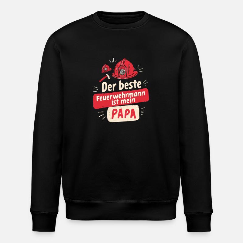 Papa pompier - Le meilleur pompier - Sweat bio ROLLER Stanley/Stella Unisexe - noir