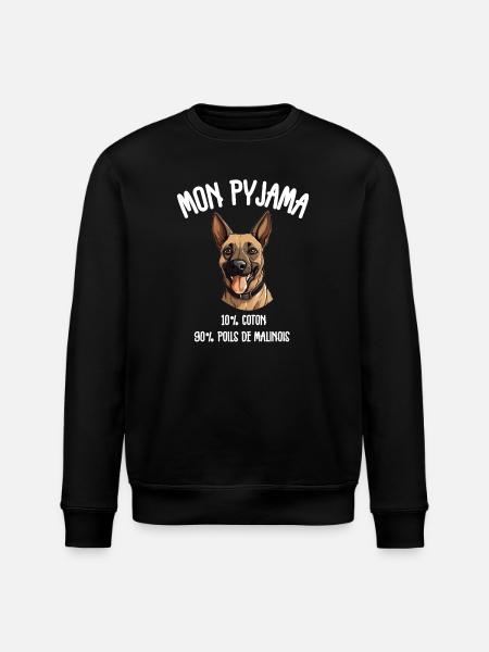 Funny Malinois Dog Pajamas - Stanley/Stella ROLLER Unisex Organic Sweatshirt - black