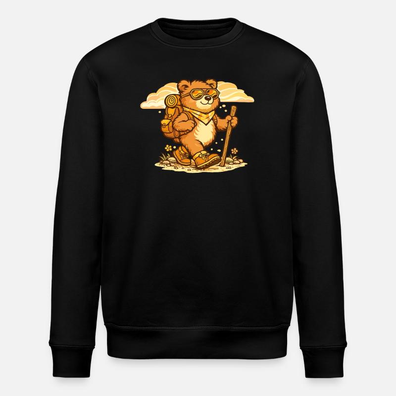 Wanderbär on a discovery tour - Stanley/Stella ROLLER Unisex Organic Sweatshirt - black