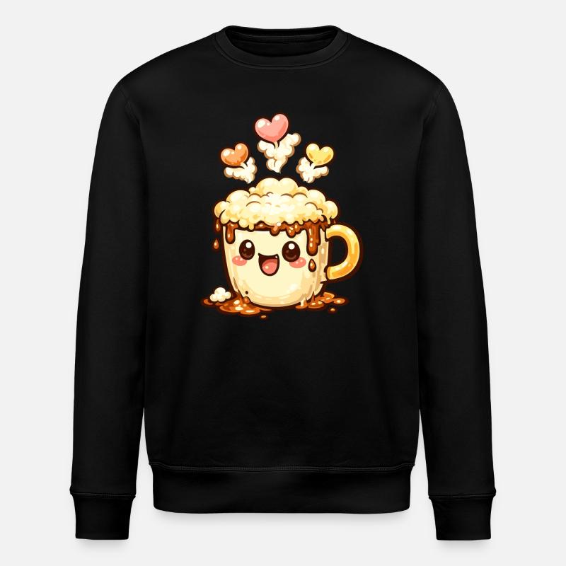 Coffee Smile Latte Mug Heart - Stanley/Stella ROLLER Unisex Organic Sweatshirt - black