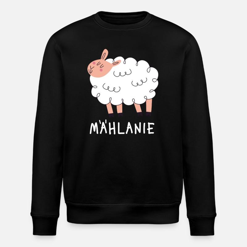 Mählanie – Lustiges Schaf Wortspiel - Stanley/Stella Unisex Bio-Sweatshirt ROLLER - Schwarz