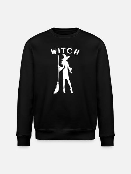 Hexe mit Besen Silhouette Witch - Stanley/Stella Unisex Bio-Sweatshirt ROLLER - Schwarz