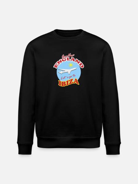 Farvel England Lad os tage til Ibiza - Stanley/Stella økologisk unisex-sweatshirt ROLLER - sort