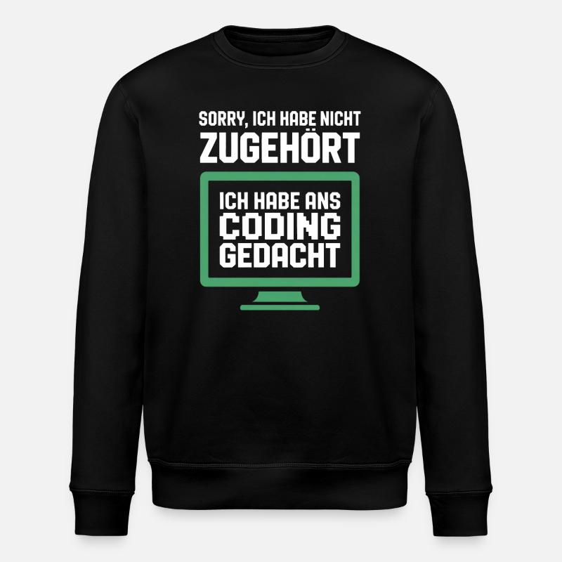 Coding Gedanke am Bildschirm - Stanley/Stella Unisex Bio-Sweatshirt ROLLER - Schwarz