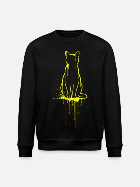 Cat Silhouette Gold Look - Stanley/Stella ROLLER Unisex Organic Sweatshirt - black