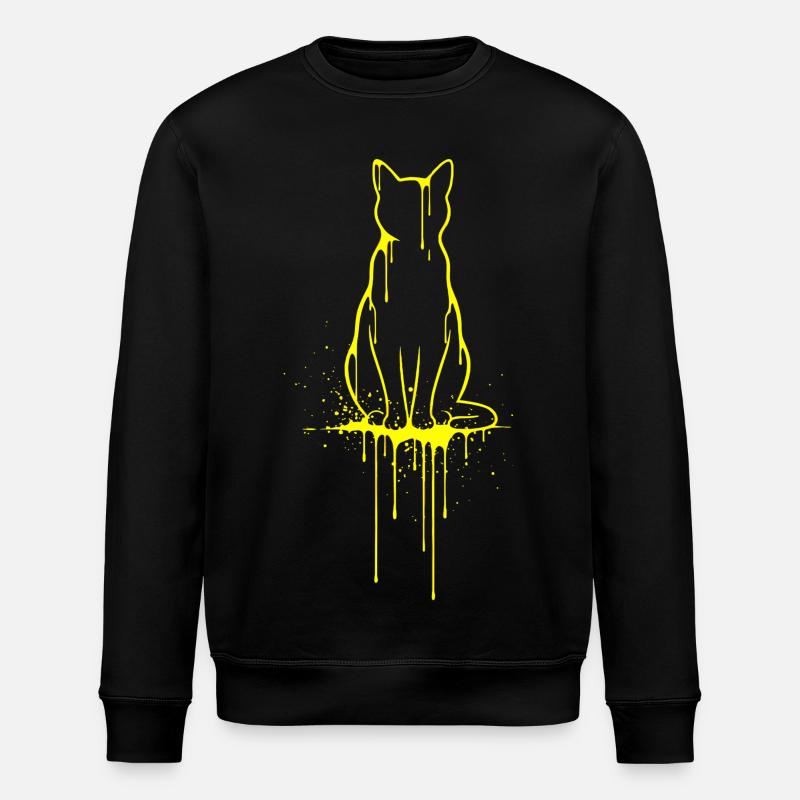 Cat Silhouette Gold Look - Stanley/Stella ROLLER Unisex Organic Sweatshirt - black