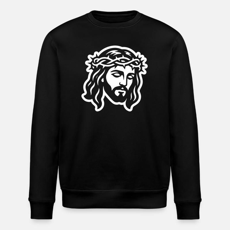 Jesus Christus Kopf - Stanley/Stella Unisex Bio-Sweatshirt ROLLER - Schwarz