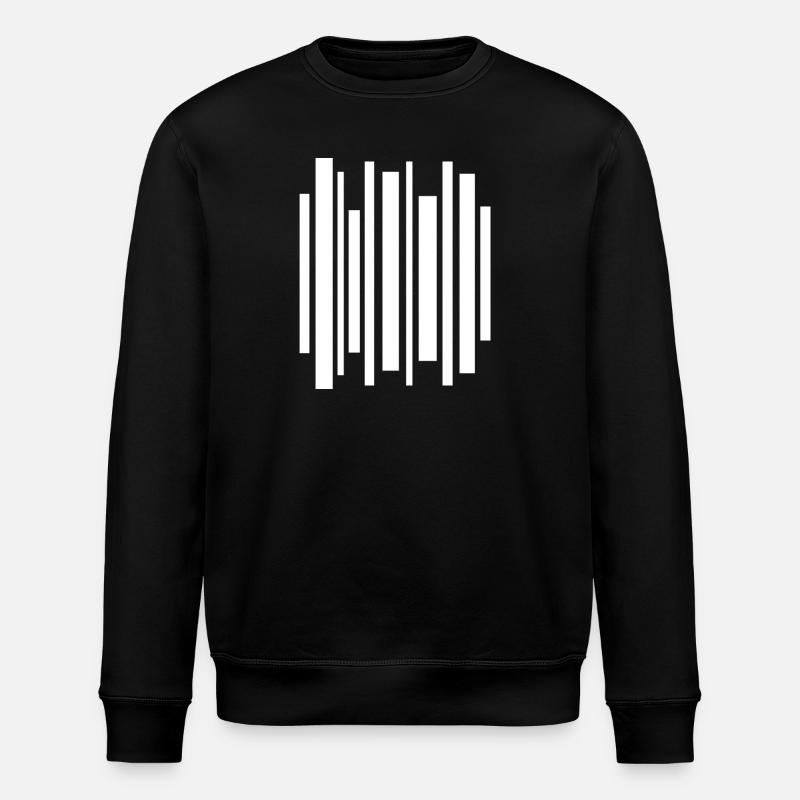 Minimal Stripes Barcode-Mosaik - Stanley/Stella Unisex Bio-Sweatshirt ROLLER - Schwarz