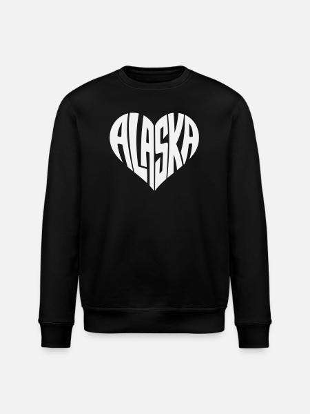 Alaska, USA Heart lettering angular - Stanley/Stella ROLLER Unisex Organic Sweatshirt - black