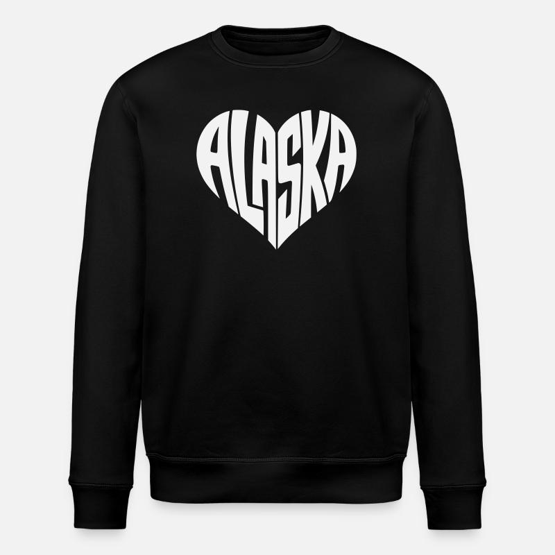 Alaska, USA Heart lettering angular - Stanley/Stella ROLLER Unisex Organic Sweatshirt - black