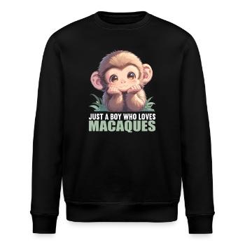 Macaque Macaque - Stanley/Stella ROLLER Unisex Organic Sweatshirt - black - Front - Nik (191cm)