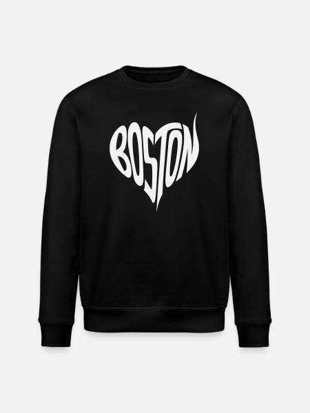 Boston Heart Typography - Stanley/Stella ROLLER Unisex Organic Sweatshirt - black