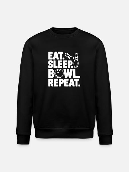 Eat. Sleep. Bowl. Repeat. - Stanley/Stella ROLLER Unisex Organic Sweatshirt - black