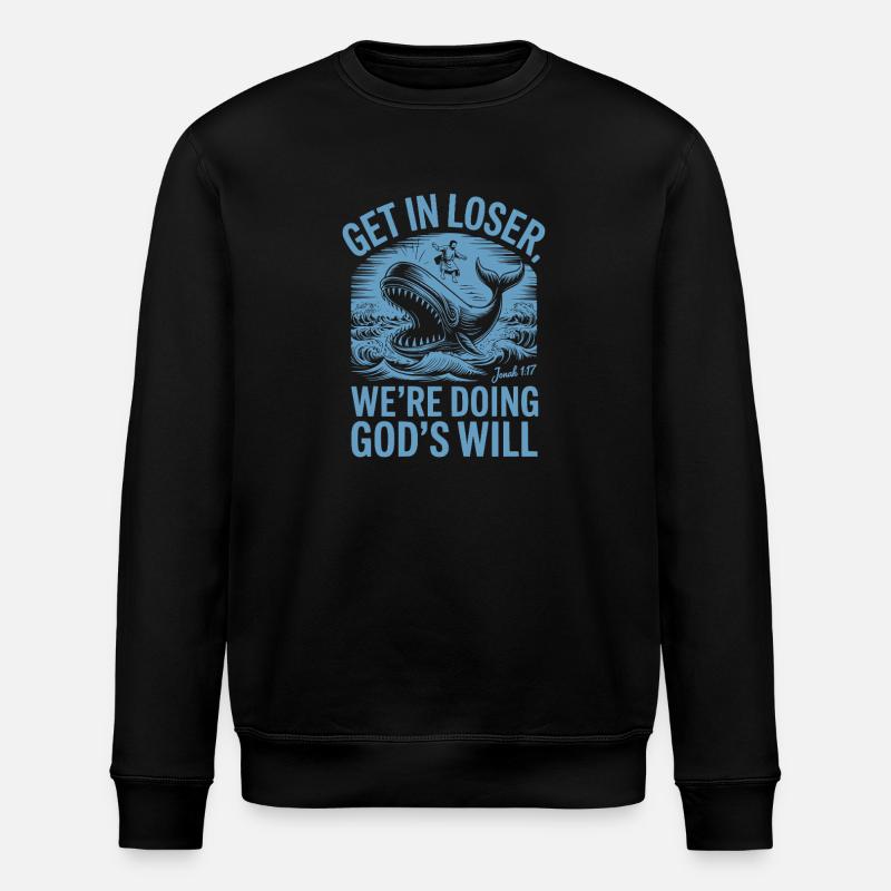Funny Christian Jonah - Stanley/Stella Unisex Bio-Sweatshirt ROLLER - Schwarz
