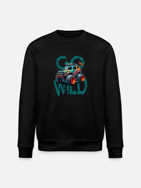 Off Road Monster Truck Abenteuer - Stanley/Stella Unisex Bio-Sweatshirt ROLLER - Schwarz
