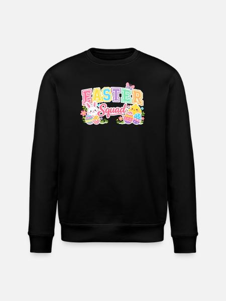 Ostern Squad Bunte Eier Küken - Stanley/Stella Unisex Bio-Sweatshirt ROLLER - Schwarz