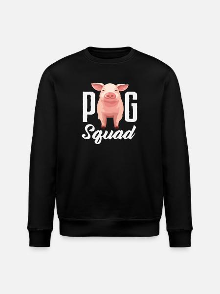 Pigs Squad Team Crew Group Farm - Stanley/Stella ROLLER Unisex Organic Sweatshirt - black