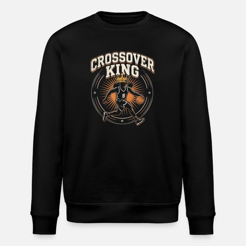 Crossover King Christlicher Basketball Glaube - Stanley/Stella Unisex Bio-Sweatshirt ROLLER - Schwarz