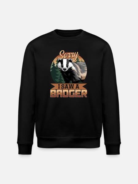 Funny Animal Badger - Stanley/Stella Unisex Bio-Sweatshirt ROLLER - Schwarz