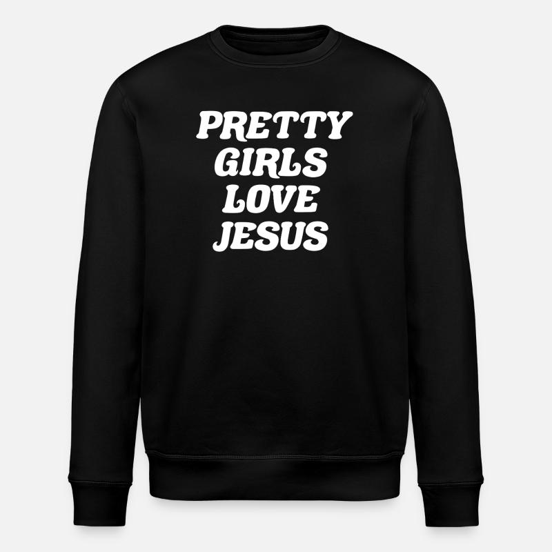 Les jolies filles aiment Jésus - Sweat bio ROLLER Stanley/Stella Unisexe - noir