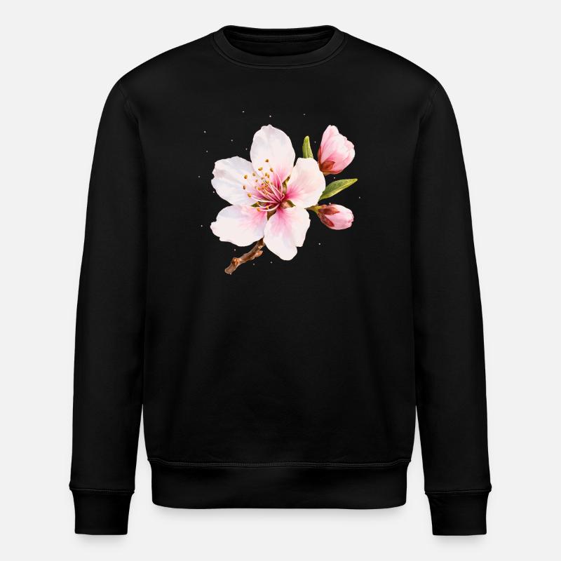 Mandelblüte Rosa Frühlingsblume - Stanley/Stella Unisex Bio-Sweatshirt ROLLER - Schwarz
