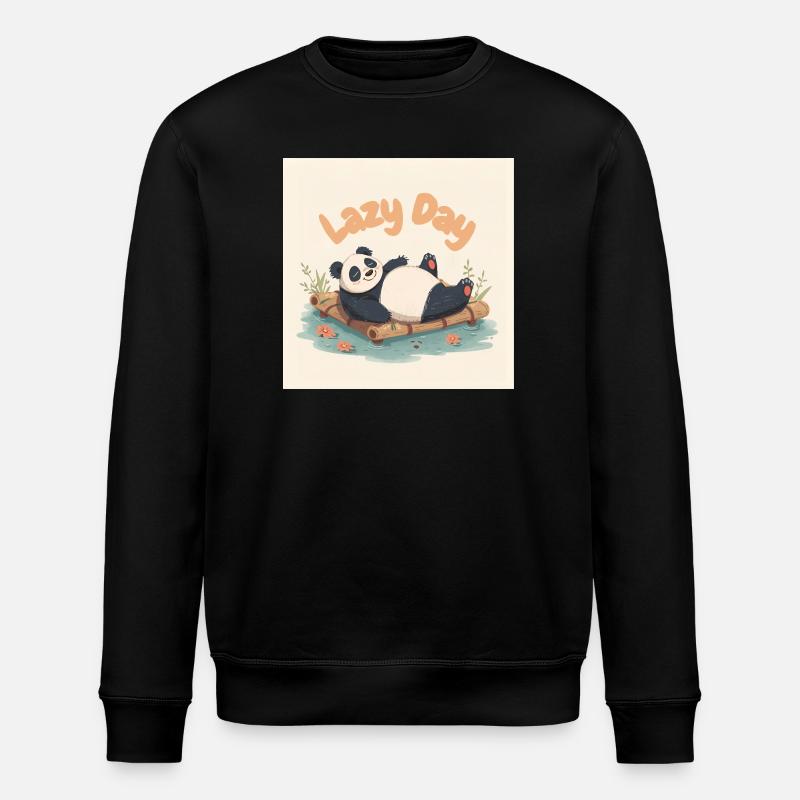 Panda ensieste sur radeau - Sweat bio ROLLER Stanley/Stella Unisexe - noir