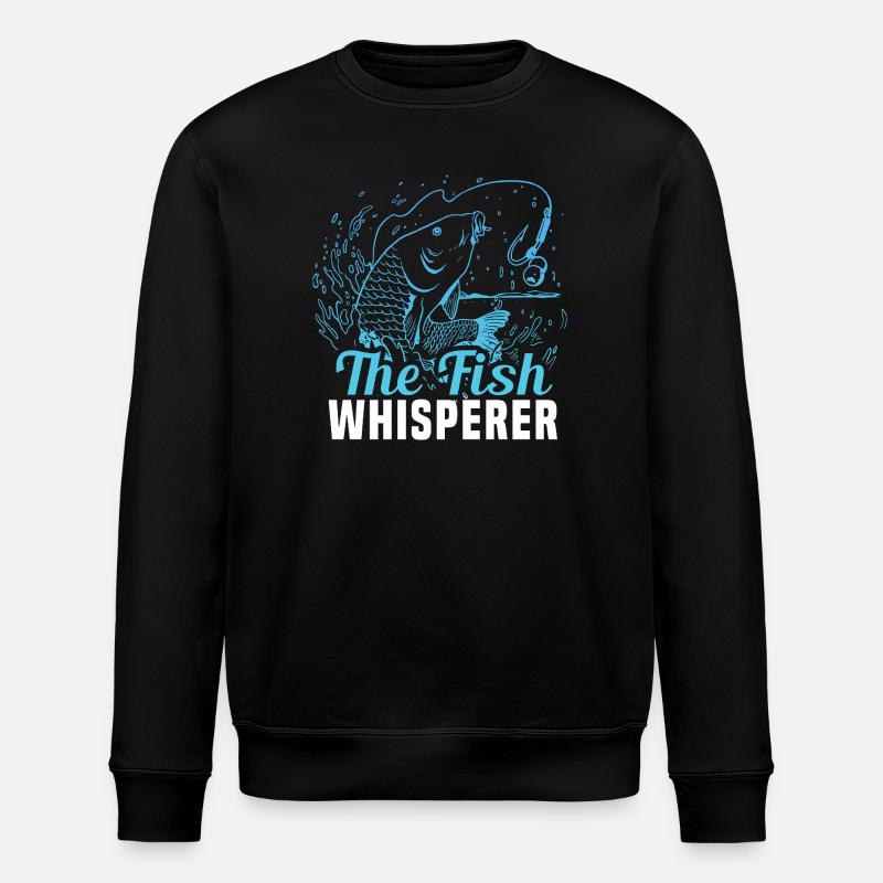 The Fish Whisperer – Funny Angler Saying - Stanley/Stella ROLLER Unisex Organic Sweatshirt - black