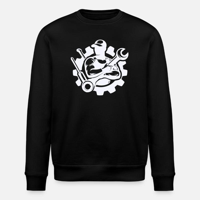 Schrauberkraft im Zahnrad-Design - Stanley/Stella Unisex Bio-Sweatshirt ROLLER - Schwarz