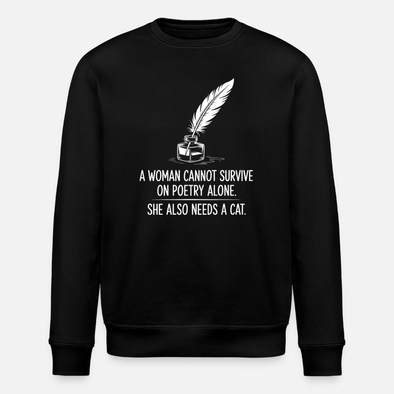 Poesie und Katzen - Stanley/Stella Unisex Bio-Sweatshirt ROLLER - Schwarz