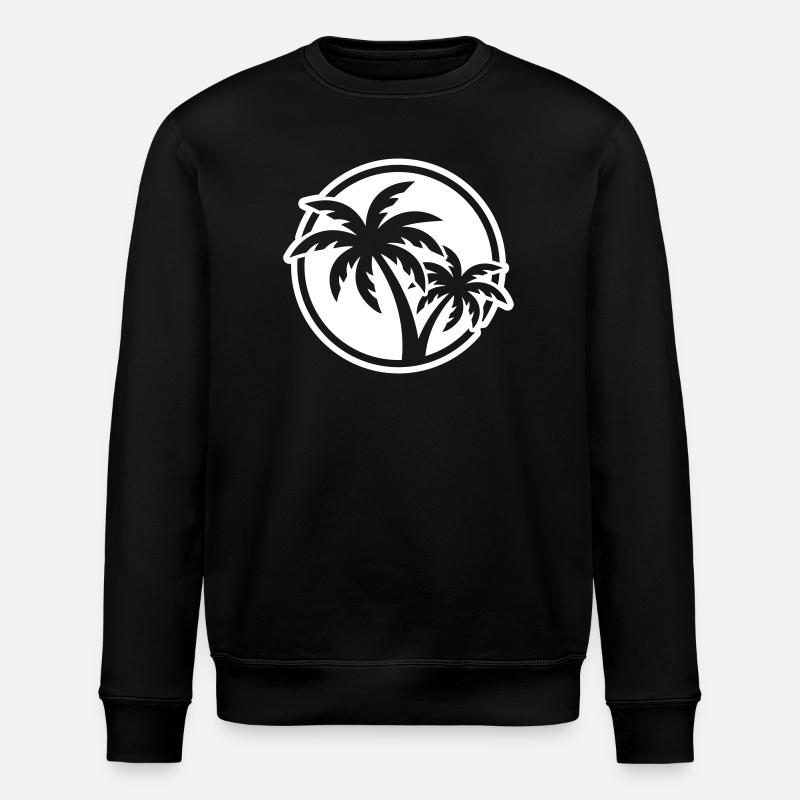 Palm Tree Symbol - Stanley/Stella ROLLER Unisex Organic Sweatshirt - black