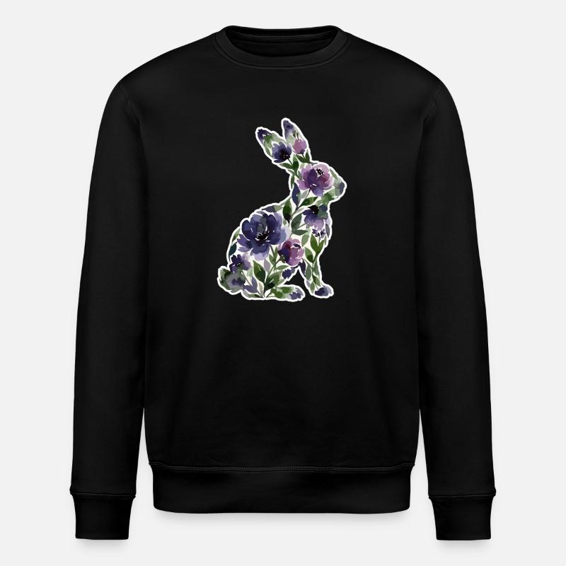 Fleurs en forme de lapin - Sweat bio ROLLER Stanley/Stella Unisexe - noir