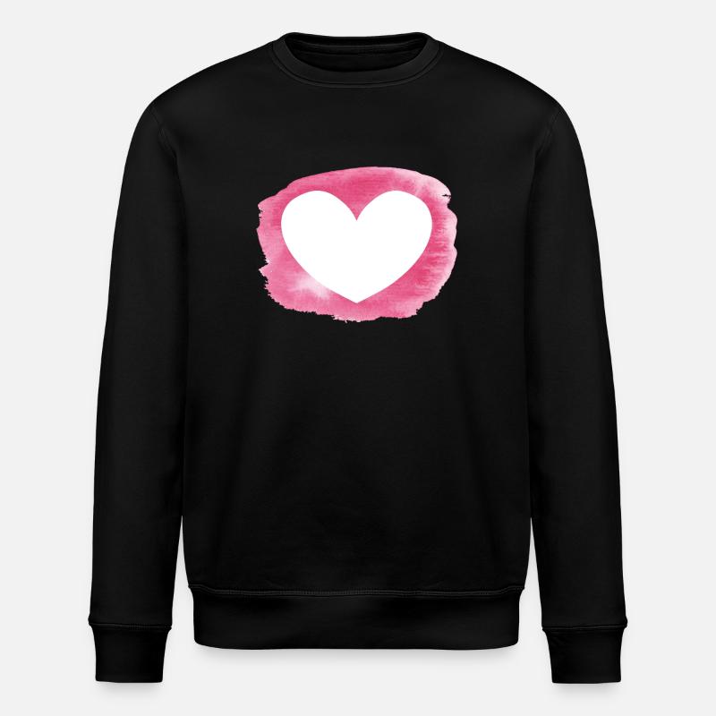 Herz - personalisierbar - Stanley/Stella Unisex Bio-Sweatshirt ROLLER - Schwarz