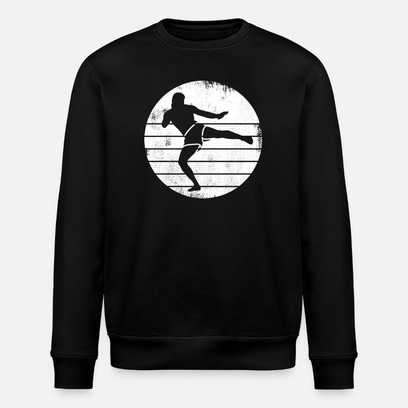 Kickboxer Drawing - Stanley/Stella ROLLER Unisex Organic Sweatshirt - black