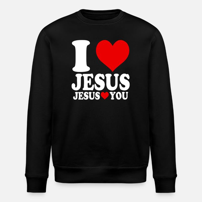J’aime Jésus et Jésus t’aime - Sweat bio ROLLER Stanley/Stella Unisexe - noir