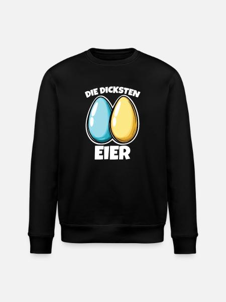 Dicke Eier die dicksten Eier Ostereier - Stanley/Stella Unisex Bio-Sweatshirt ROLLER - Schwarz