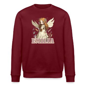 Emilia - nom de jeune fille - fée - Sweat bio ROLLER Stanley/Stella Unisexe - bordeaux - Devant - Nik (191cm)