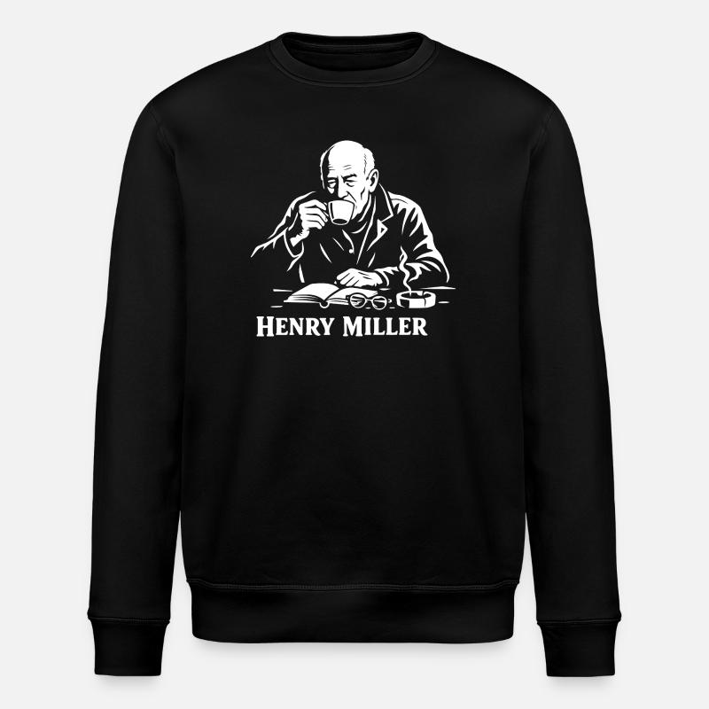 Henry Miller Café Reader - Stanley/Stella ROLLER Unisex Organic Sweatshirt - black