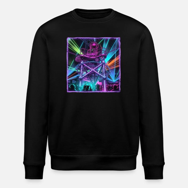 Retro Rave Electro - Stanley/Stella Unisex Bio-Sweatshirt ROLLER - Schwarz