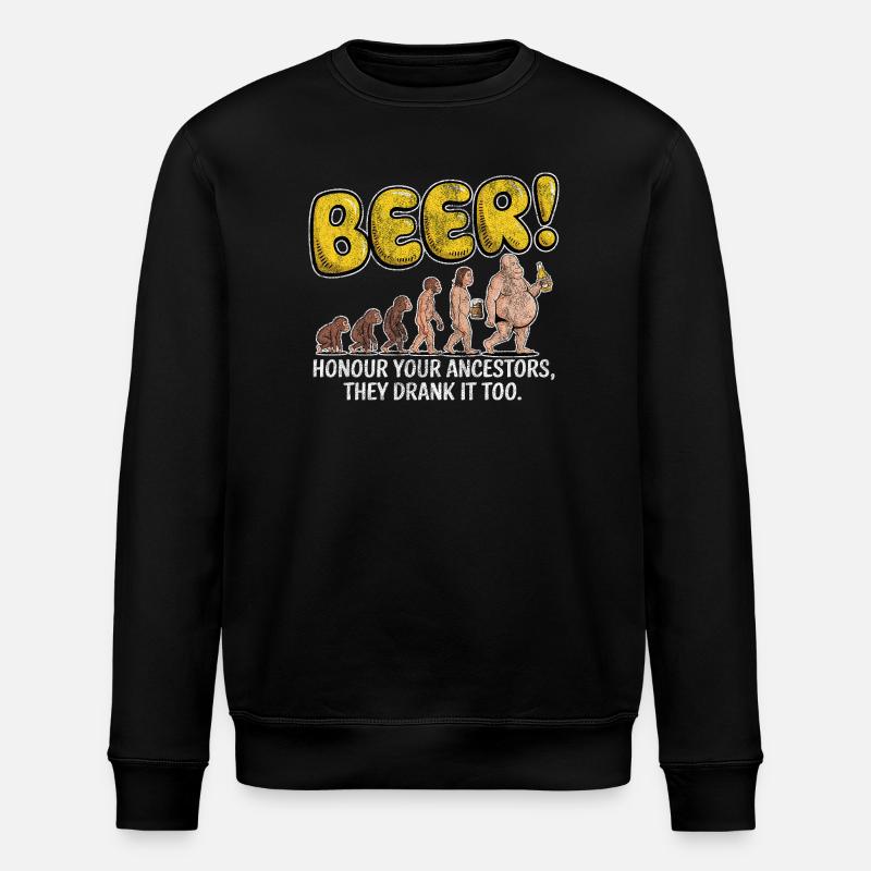 Evolution Beer Lustiges Witziges Bier - Stanley/Stella Unisex Bio-Sweatshirt ROLLER - Schwarz