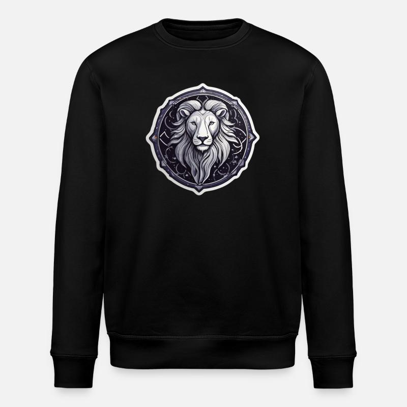 Cosmic Leo Round Astral Pattern - Stanley/Stella ROLLER Unisex Organic Sweatshirt - black
